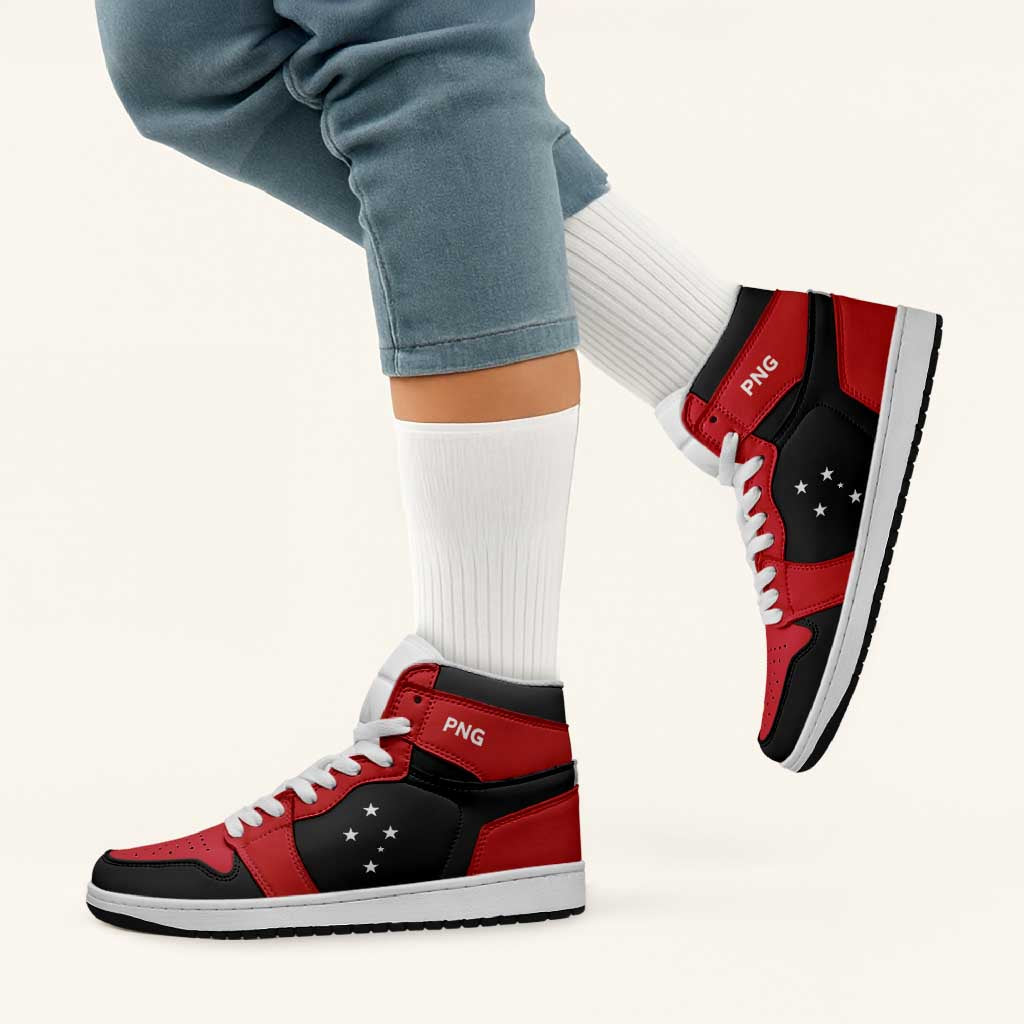 Papua New Guinea High Sneakers AJ1 Flag Inspired LT05 - Polynesian Pride