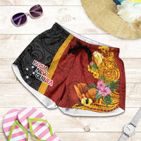 Papua New Guinea Shorts for Women Birds-of-Paradise Melanesian Tattoos Tropical Plants