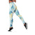 Pastel Cyan Tropical Hawaii Leggings Seamless Monstera Plumeria Hawaiian Pattern - Polynesian Pride