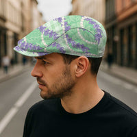 Pastel Green Hawaii Palaka Honohono Pikake Jeff Hat Hawaiian Orchid Lei Polynesian Pattern - Polynesian Pride
