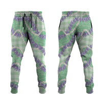 Pastel Green Hawaii Palaka Honohono Pikake Jogger Pants Hawaiian Orchid Lei Polynesian Pattern LT14 Pastel Green - Polynesian Pride