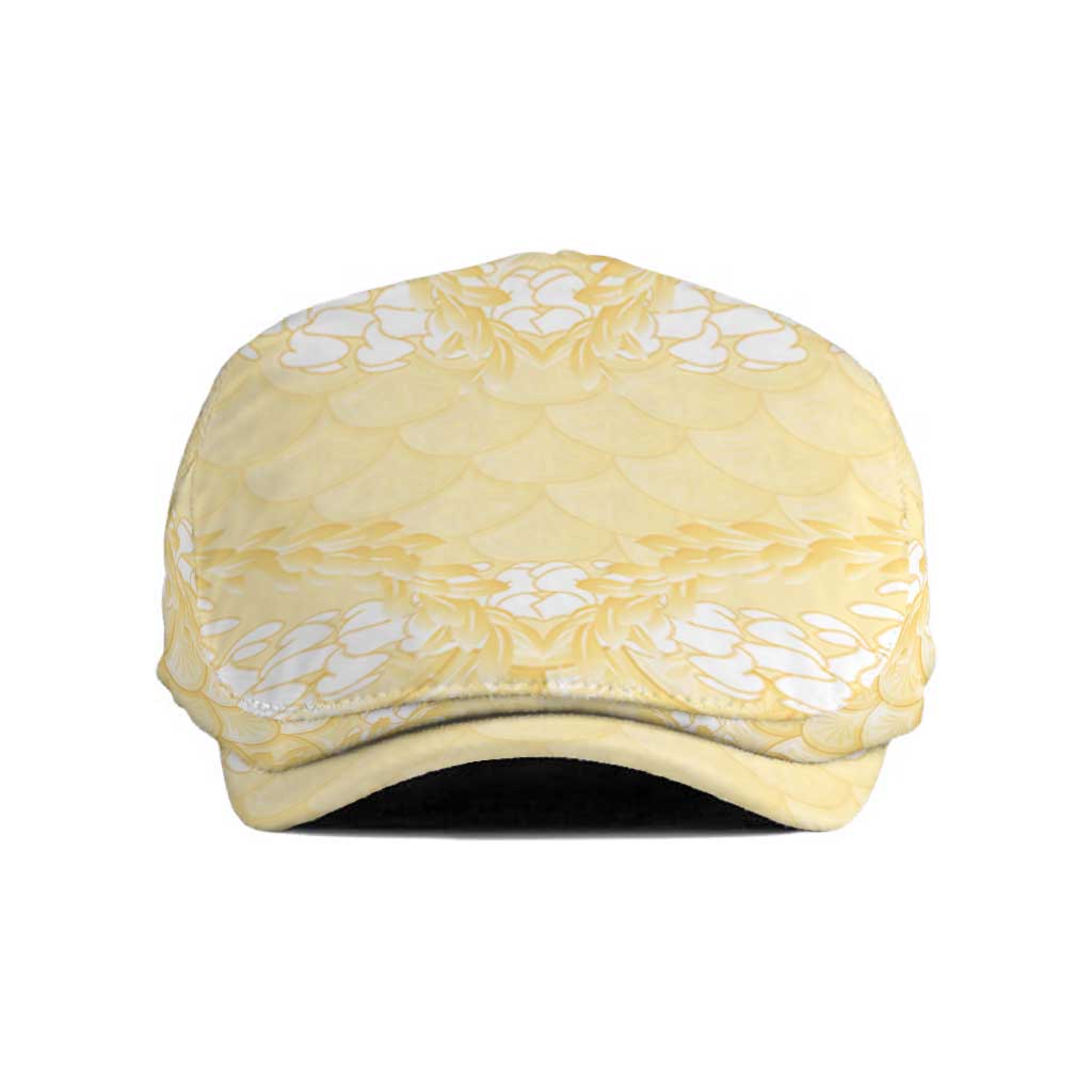 Pastel Yellow Mermaid Puakenikeni Maile Lei Jeff Hat LT01 Yellow - Polynesian Pride