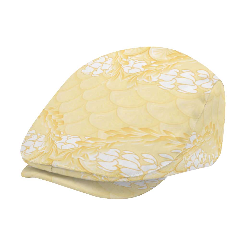 Pastel Yellow Mermaid Puakenikeni Maile Lei Jeff Hat LT01 - Polynesian Pride
