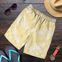 Pastel Yellow Mermaid Puakenikeni Maile Lei Shorts for Men LT01 Yellow - Polynesian Pride