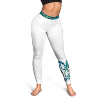 Paua Shell Maori Leggings Koru Kowhaiwhai LT7 - Polynesian Pride