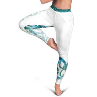 Paua Shell Maori Leggings Koru Kowhaiwhai LT7 - Polynesian Pride