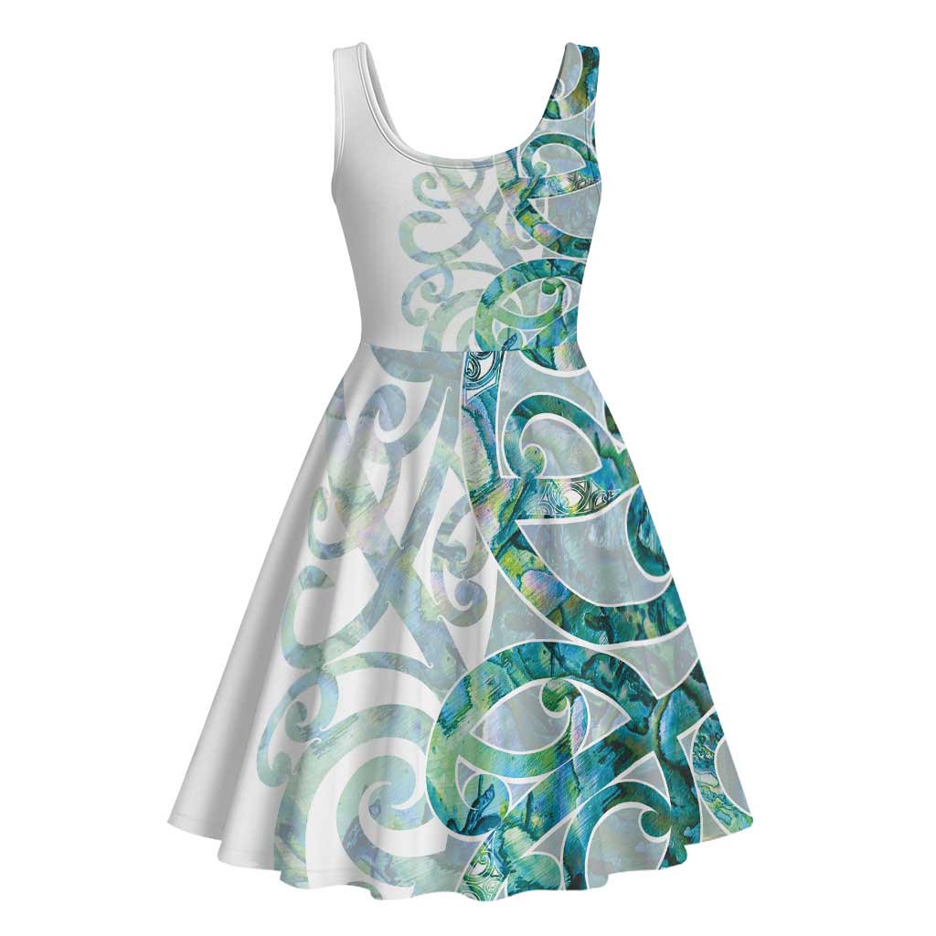 Paua Shell Maori Midi Dress Koru Kowhaiwhai LT7 - Polynesian Pride
