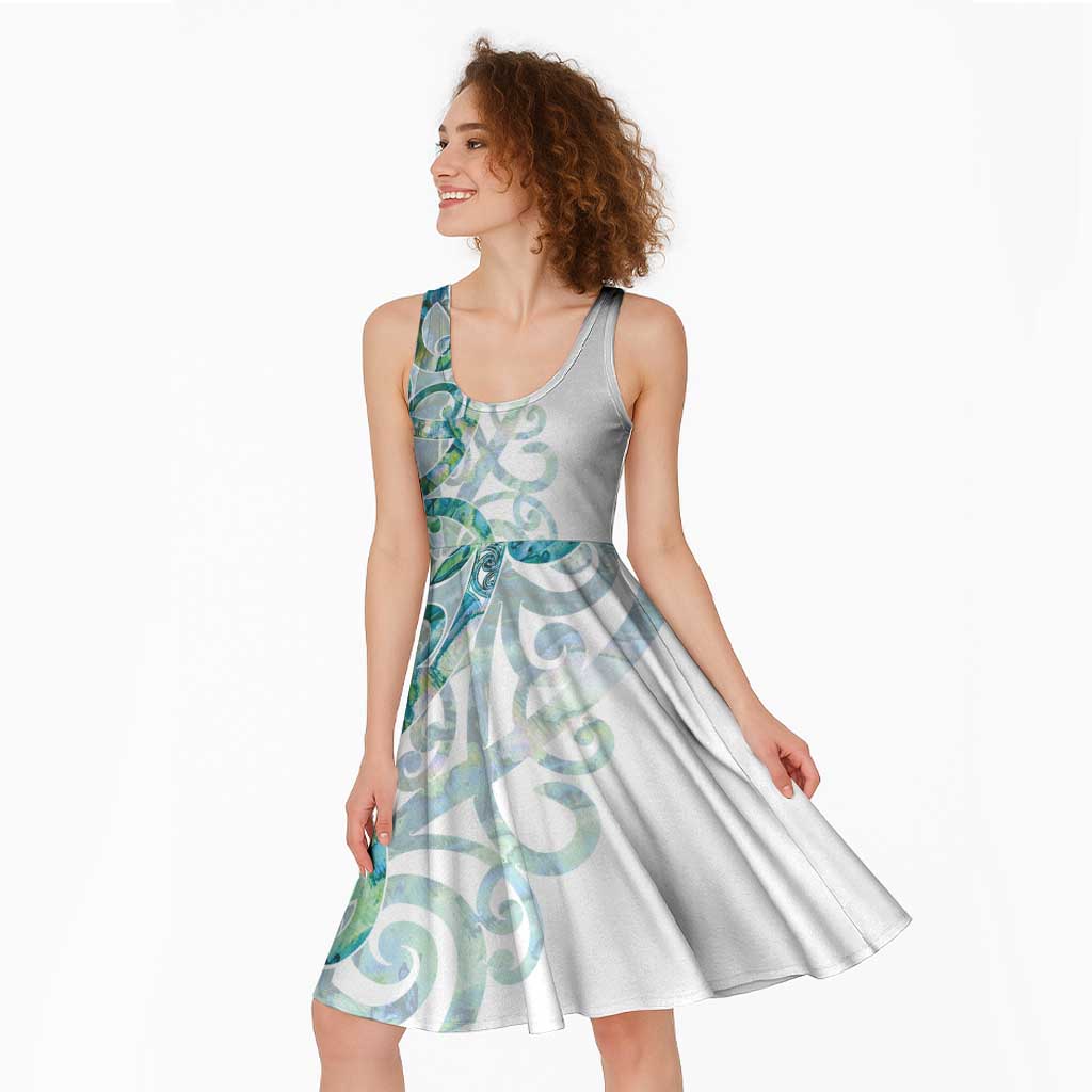 Paua Shell Maori Midi Dress Koru Kowhaiwhai LT7 - Polynesian Pride