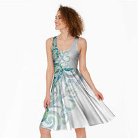 Paua Shell Maori Midi Dress Koru Kowhaiwhai LT7 - Polynesian Pride