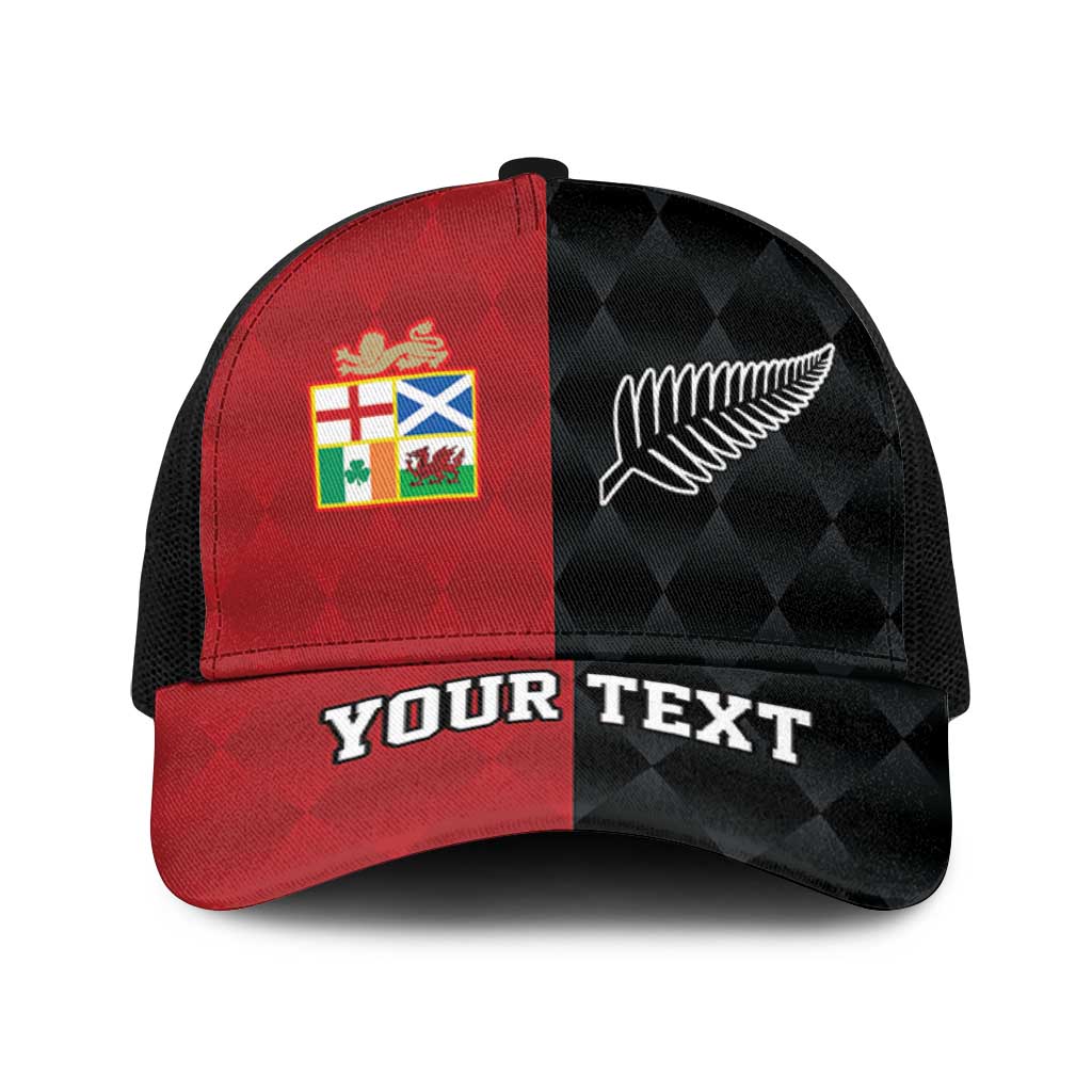 Personalised British Lions New Zealand Baseball Net Cap Sporty Style - Polynesian Pride