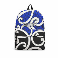 Personalised Kikorangi Maori Koru New Zealand Backpack LT14 Blue - Polynesian Pride