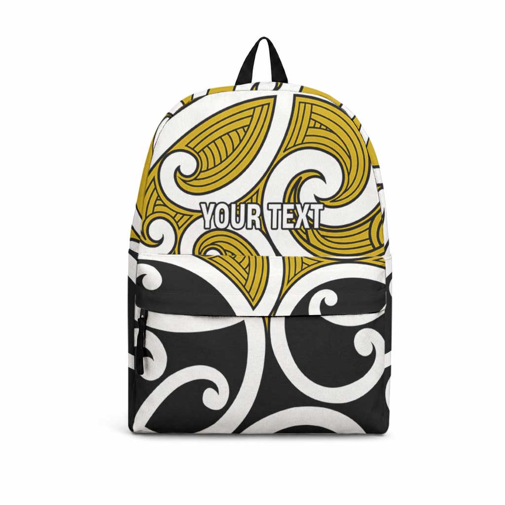 Personalised Kowhai Maori Koru New Zealand Backpack LT14 Yellow - Polynesian Pride