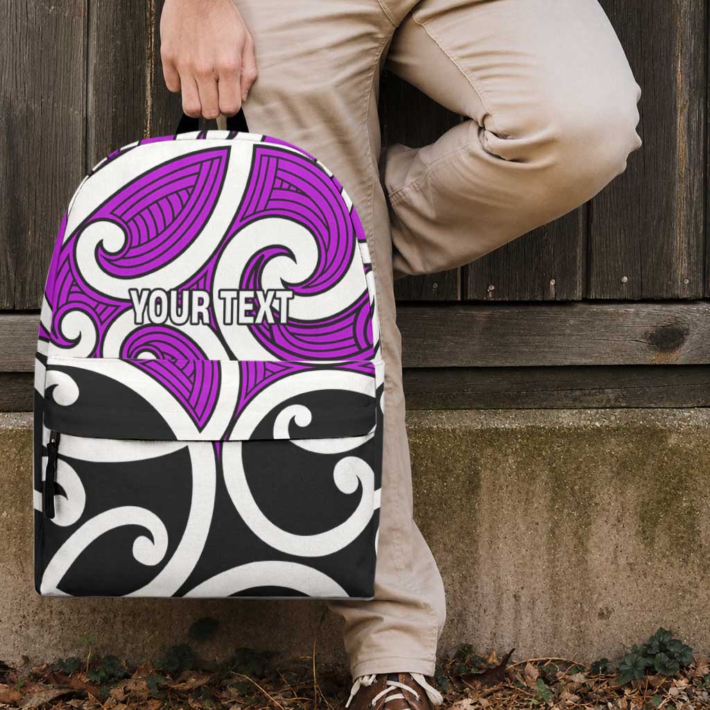 Personalised Poroporo Maori Koru New Zealand Backpack LT14 - Polynesian Pride
