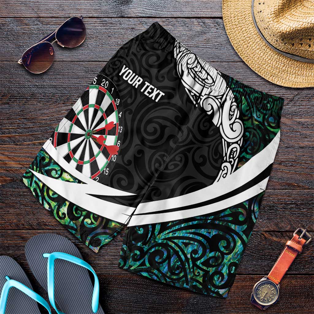 Personalized NZ Darts Shorts for Men Paua Shell Maori Koru Whakairo LT7 Colorful - Polynesian Pride