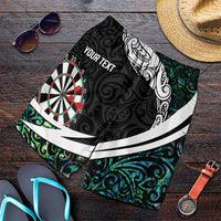 Personalized NZ Darts Shorts for Men Paua Shell Maori Koru Whakairo LT7 Colorful - Polynesian Pride