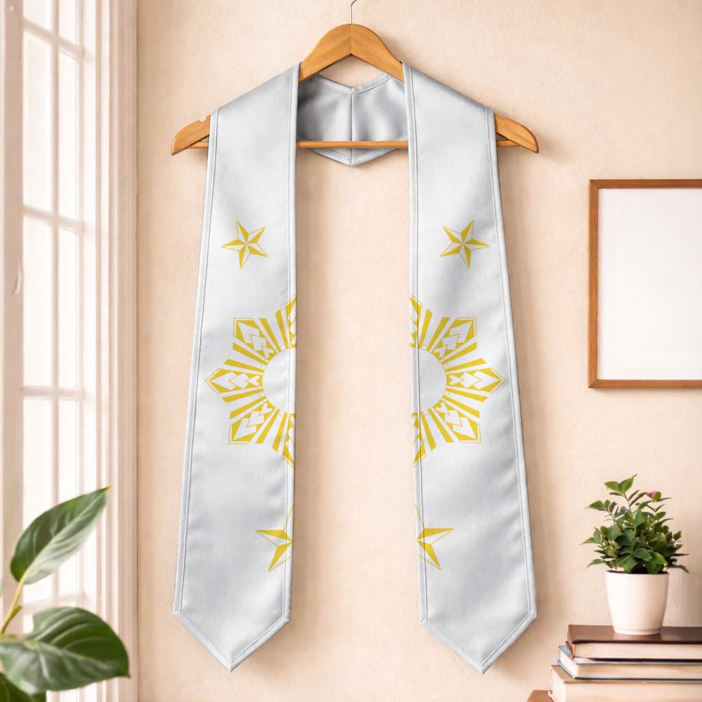 Philippines Graduation Stole Filipinos Sun Star LT05 One Size White - Polynesian Pride