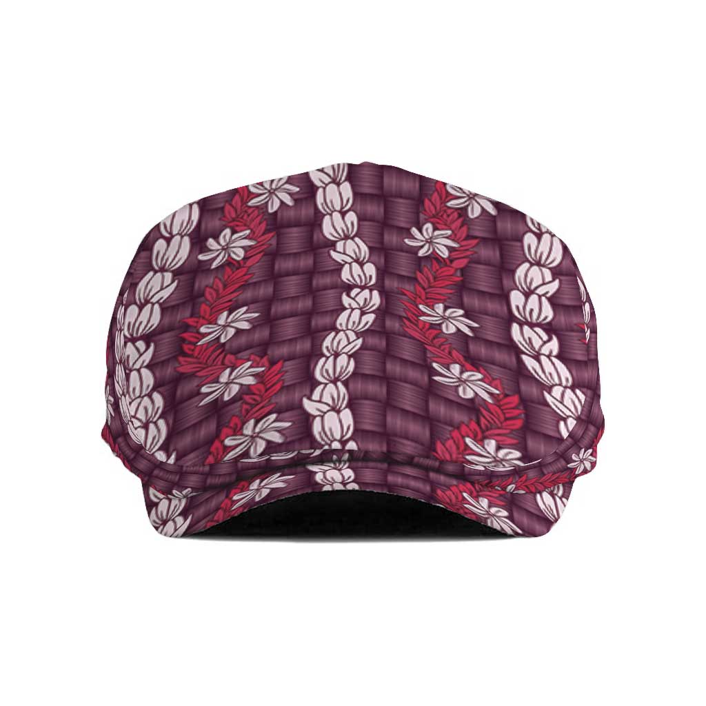 Pikake Maile Tiare Lei Jeff Hat Akala Lauhala Pattern LT01 Pink - Polynesian Pride