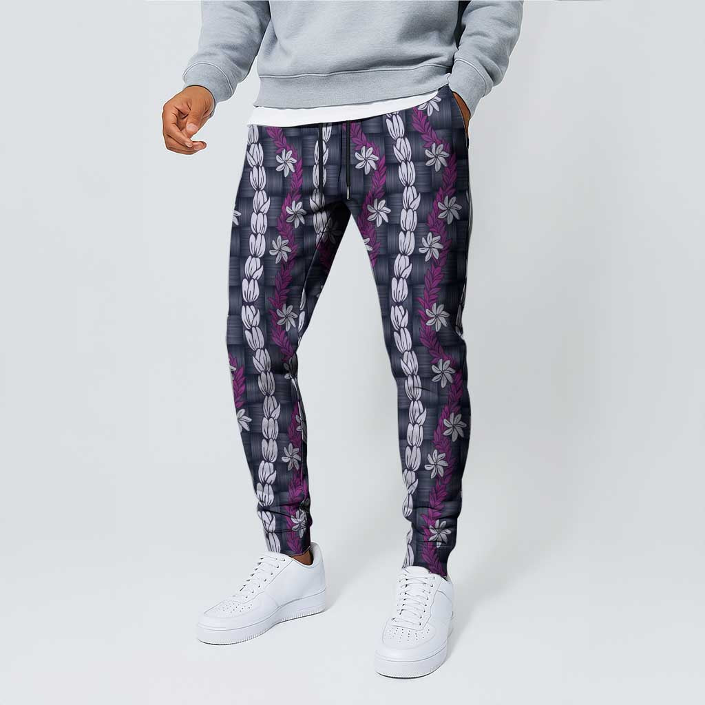 Pikake Maile Tiare Lei Jogger Pants Poni Lauhala Pattern