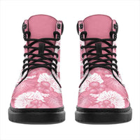 Pink Aloha Hawaii All Season Boots Monstera Hibiscus Plumeria Seamless Vibes - Polynesian Pride