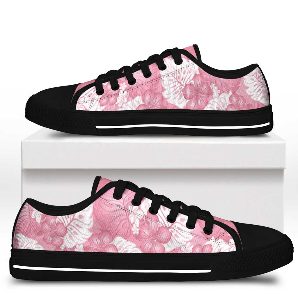 Pink Aloha Hawaii Low Top Shoes Monstera Hibiscus Plumeria Seamless Vibes - Polynesian Pride