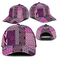 Pink Aotearoa Kowhaiwhai Pattern Classic Cap NZ Maori Quilt Style - Polynesian Pride