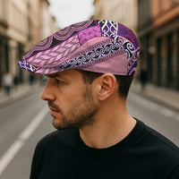 Pink Aotearoa Kowhaiwhai Pattern Jeff Hat NZ Maori Quilt Style - Polynesian Pride