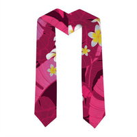Pink Banana Leaf Hawaii Graduation Stole Lau Maia Plumeria Tropical Summer Vibes LT14 - Polynesian Pride