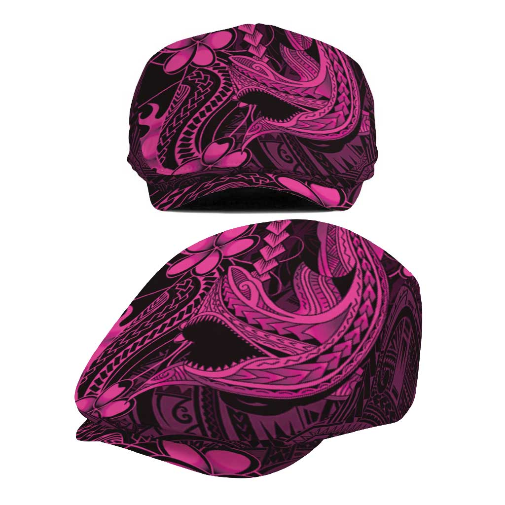 Pink Black Aloha Hawaii Jeff Hat Polynesian Shark Tattoo With Plumeria - Polynesian Pride