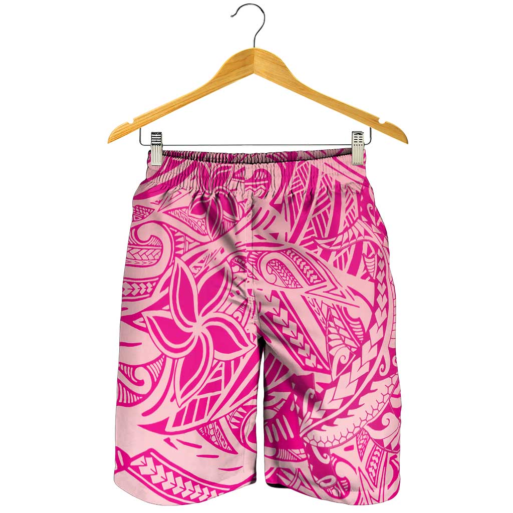 Pink Gradient Polynesia Shorts for Men Hawaiian Tribal Hammerhead Shark Tattoo LT14 - Polynesian Pride