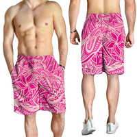 Pink Gradient Polynesia Shorts for Men Hawaiian Tribal Hammerhead Shark Tattoo LT14 - Polynesian Pride