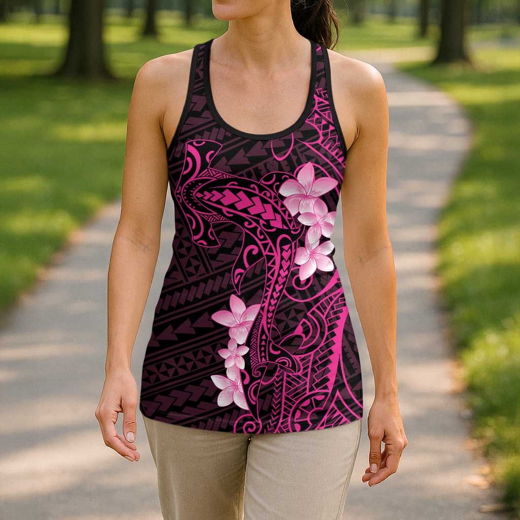 Pink Hawaii Hollow Tank Top Hammerhead Shark Tattoo Curve Polynesian - Polynesian Pride