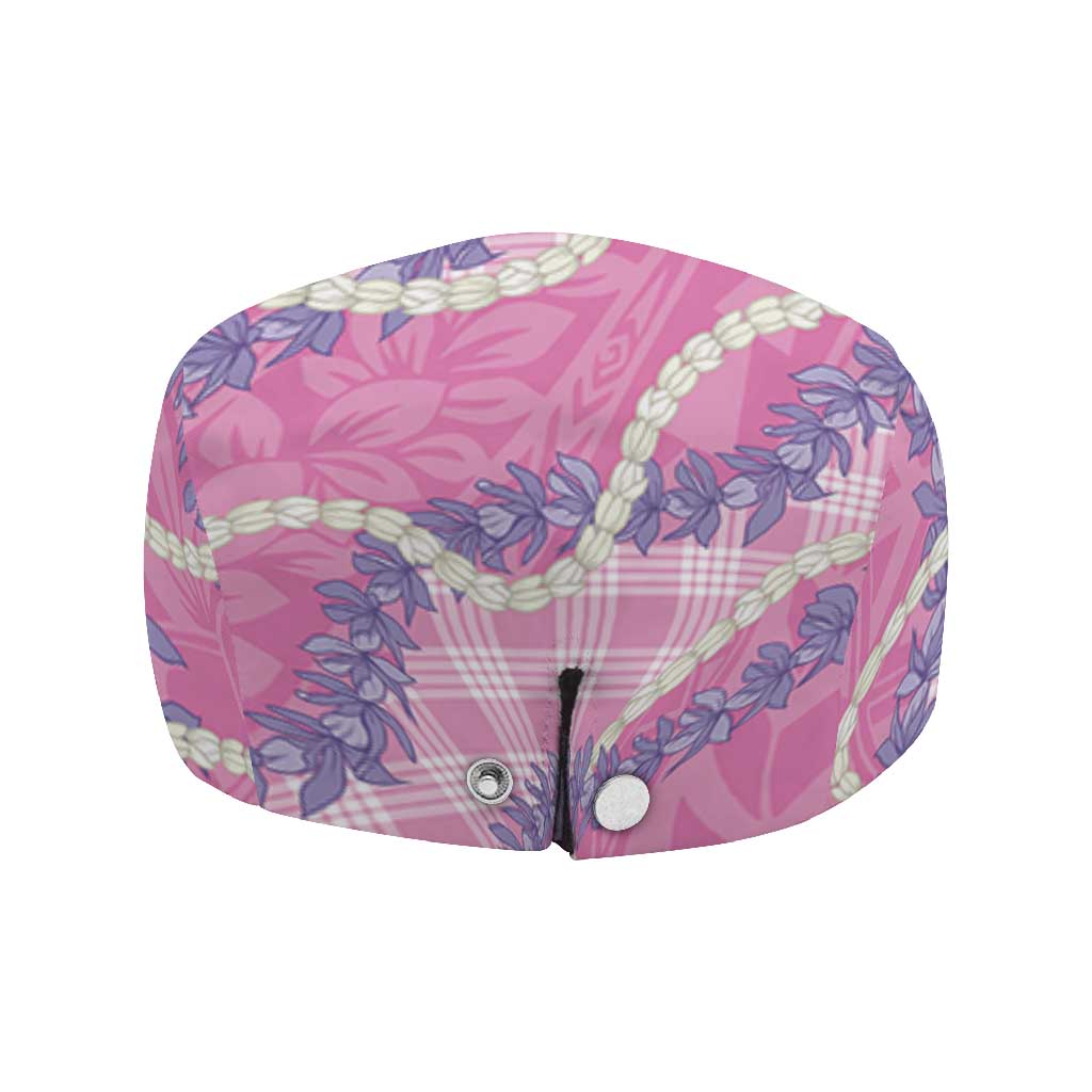 Pink Hawaii Palaka Honohono Pikake Jeff Hat Hawaiian Orchid Lei Polynesian Pattern - Polynesian Pride