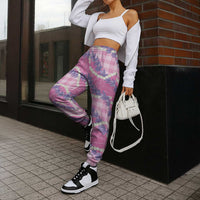 Pink Hawaii Palaka Honohono Pikake Jogger Pants Hawaiian Orchid Lei Polynesian Pattern LT14 - Polynesian Pride