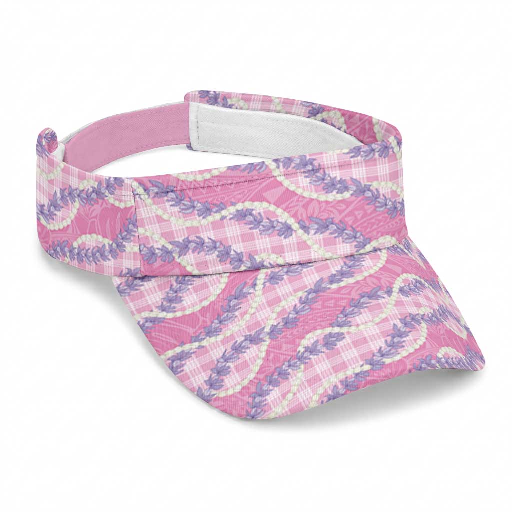 Pink Hawaii Palaka Honohono Pikake Sun Visor Cap Hawaiian Orchid Lei Polynesian Pattern LT14 Universal Fit Pink - Polynesian Pride