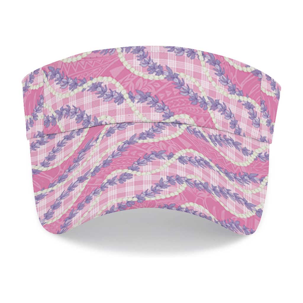 Pink Hawaii Palaka Honohono Pikake Sun Visor Cap Hawaiian Orchid Lei Polynesian Pattern LT14 - Polynesian Pride