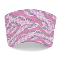 Pink Hawaii Palaka Honohono Pikake Sun Visor Cap Hawaiian Orchid Lei Polynesian Pattern LT14 - Polynesian Pride