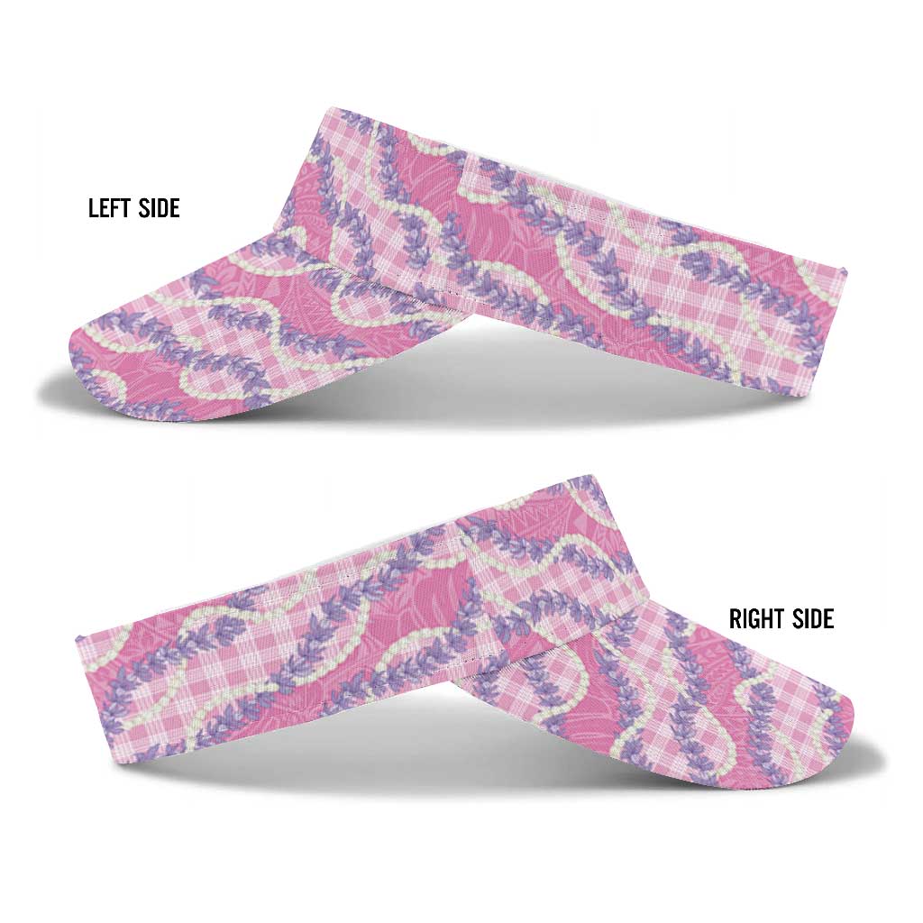 Pink Hawaii Palaka Honohono Pikake Sun Visor Cap Hawaiian Orchid Lei Polynesian Pattern LT14 - Polynesian Pride