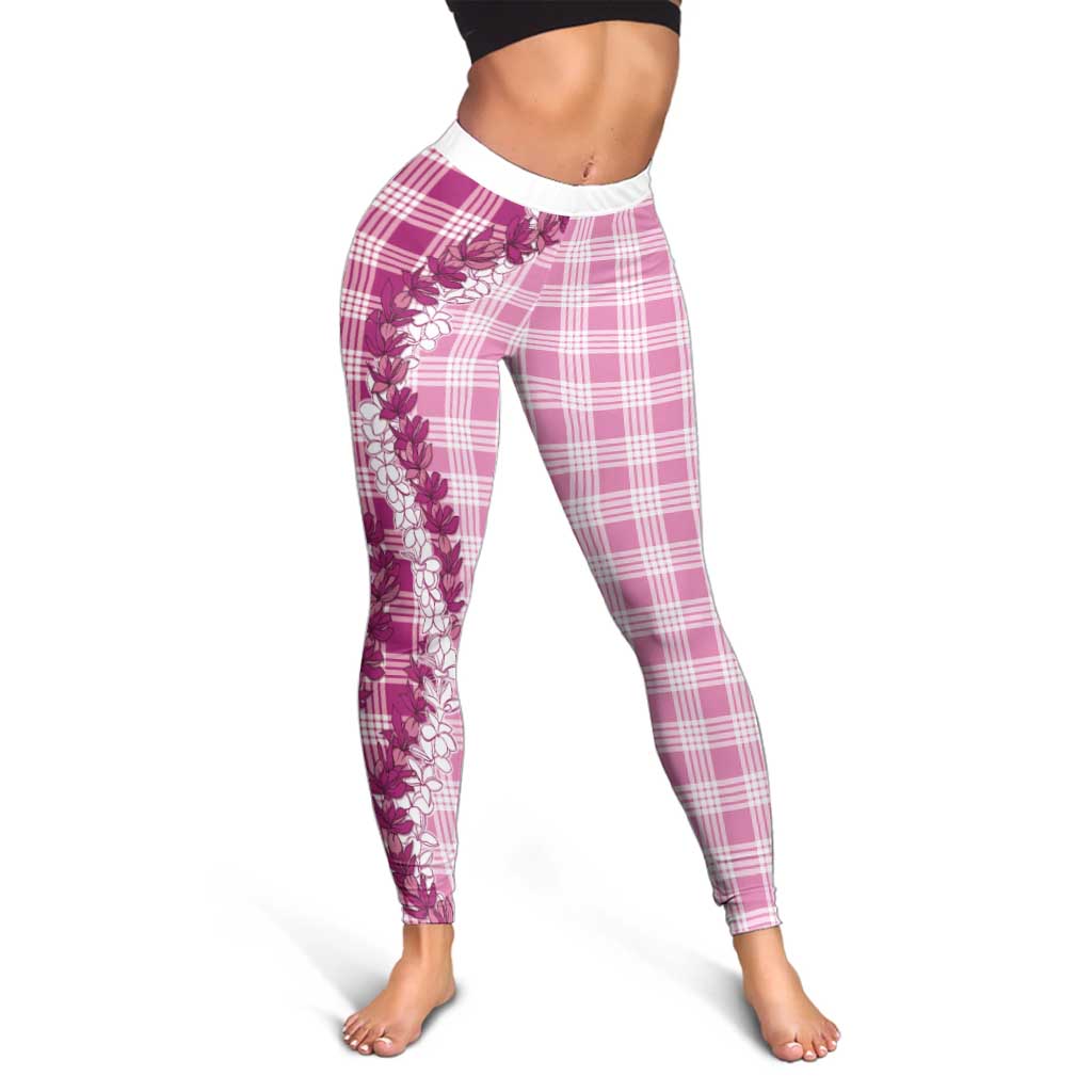 Pink Hawaii Palaka Leggings Hawaiian Honohono Lei LT05 - Polynesian Pride