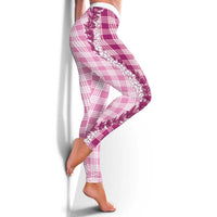 Pink Hawaii Palaka Leggings Hawaiian Honohono Lei LT05 - Polynesian Pride