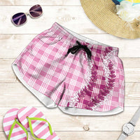 Pink Hawaii Palaka Shorts for Women Hawaiian Honohono Lei LT05 Pink - Polynesian Pride