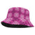 Pink Hawaiian Quilt Bucket Hat Hawaii Pineapple Monstera Palaka Motifs - Polynesian Pride