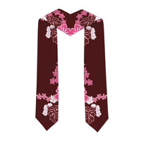 Pink Hibiscus Plumeria Floral Graduation Stole LT01 - Polynesian Pride