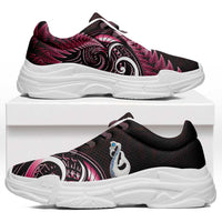 Pink New Zealand Chunky Sneakers Aotearoa Silver Fern With Manaia Maori Unique LT14 Pink - Polynesian Pride