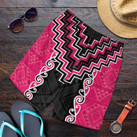 Pink Niho Taniwha Mix Poutama Shorts for Men Unique Taniko Aotearoa LT01 Pink - Polynesian Pride