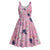 Pink Palaka Crane and Flowers Midi Dress Japan Heritage Spirit - Polynesian Pride