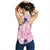 Pink Palaka Crane and Flowers Women Racerback Tank Japan Heritage Spirit - Polynesian Pride