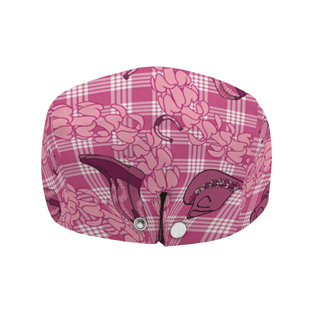 Pink Palaka Hawaii Cowboy Jeff Hat Puakenikeni Lei Paniolo Papale Seamless Vibes - Polynesian Pride
