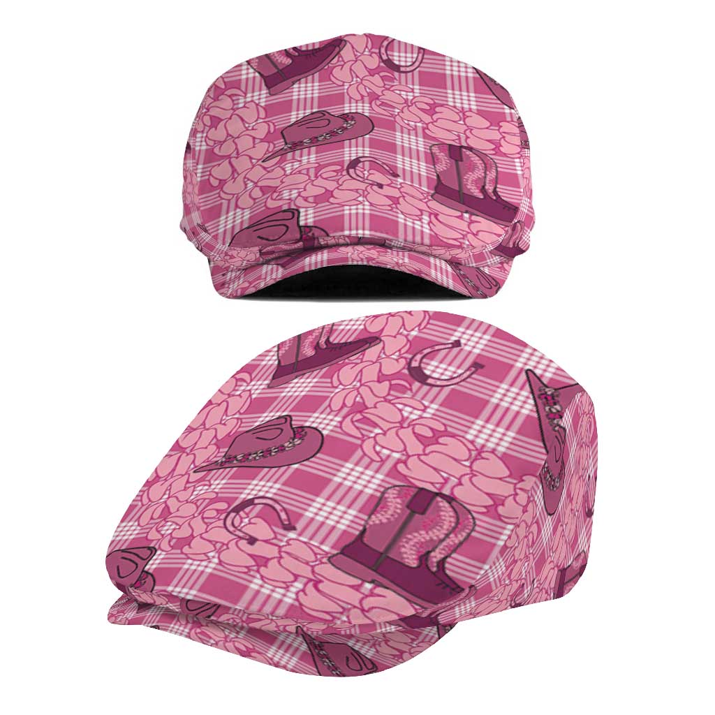 Pink Palaka Hawaii Cowboy Jeff Hat Puakenikeni Lei Paniolo Papale Seamless Vibes - Polynesian Pride