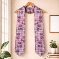 Pink Palaka Hawaii Graduation Stole Hawaiian Lehua Blossoms LT05 One Size Pink - Polynesian Pride