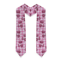 Pink Palaka Hawaii Graduation Stole Hawaiian Lehua Blossoms LT05 - Polynesian Pride